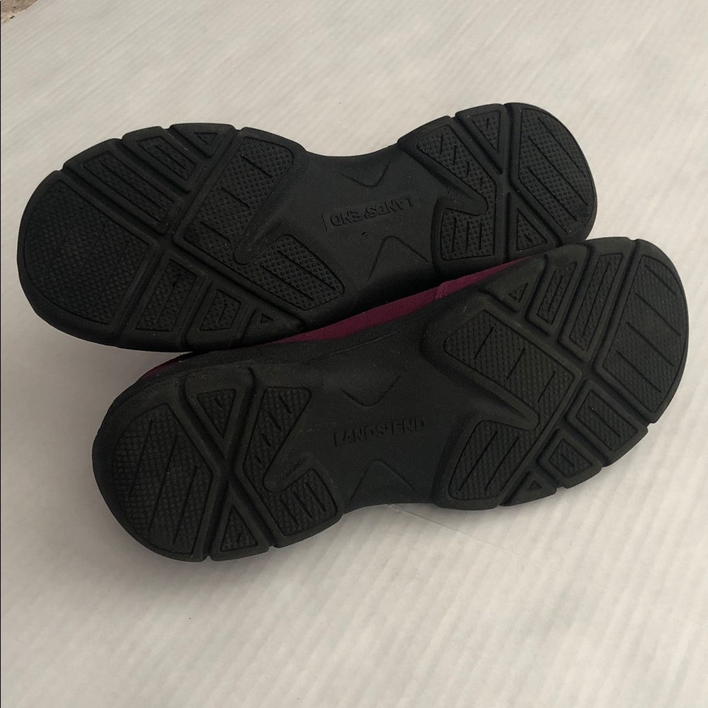 LANDS’ END Women’s Zip Front Leather Loafer purple fuchsia Size 8.5 - Picture 7 of 9